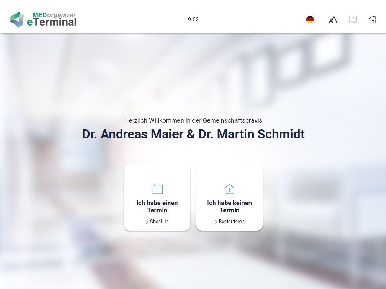 MEDorganizer eTerminal Self-Check-In